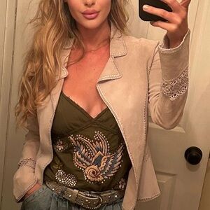 Cache Moto leather jacket